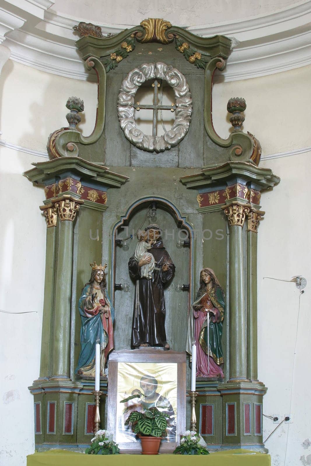 Saint Anthony of Padua altar in Parish Church of Saint Mary Magdalene in Donja Kupcina, Croatia