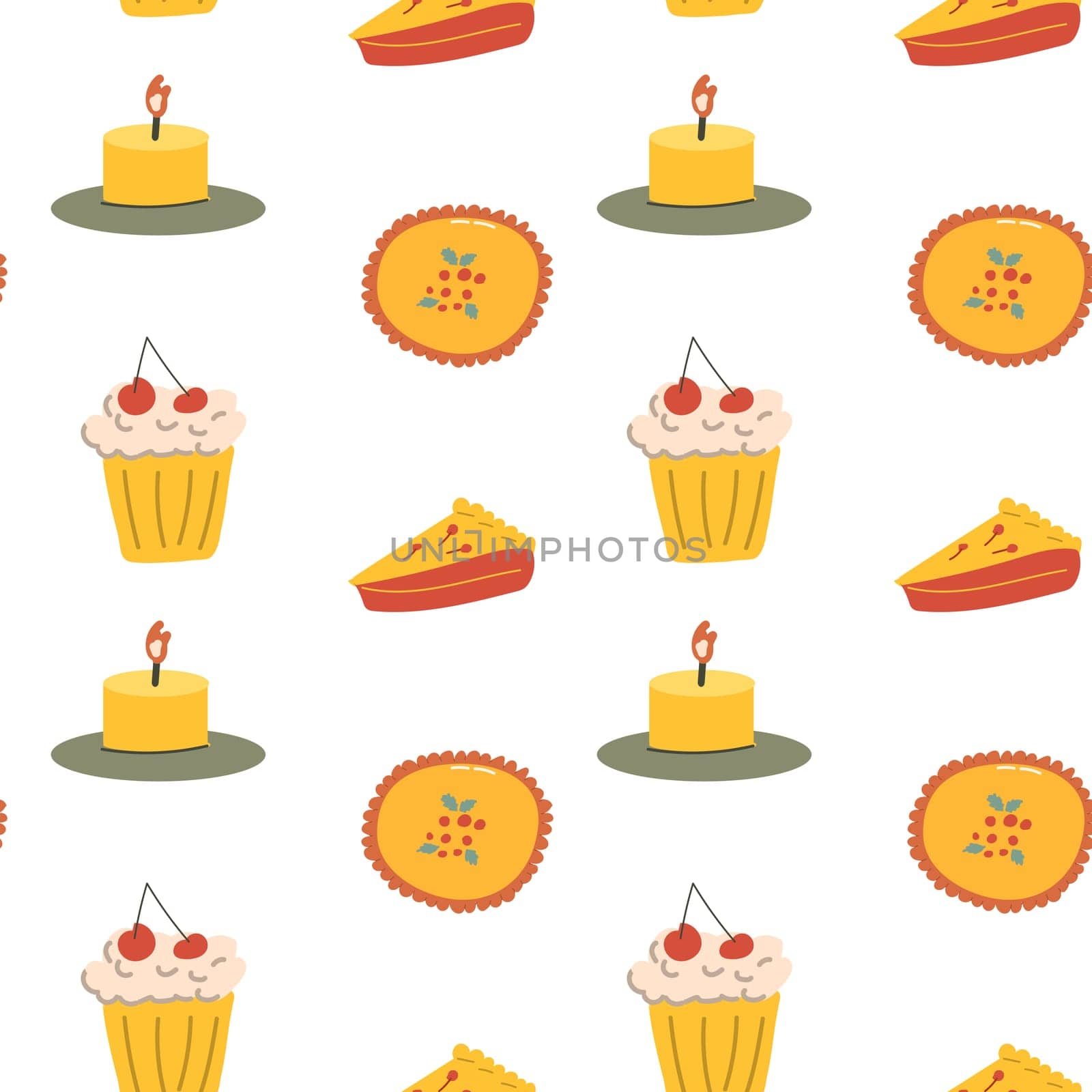 Fall thanksgiving pattern with autumn leaves and plants, animals. Cute fabric design. Thanksgiving day seamless background in traditional colors for clothes, textile, wrapping papers. Cute elements.