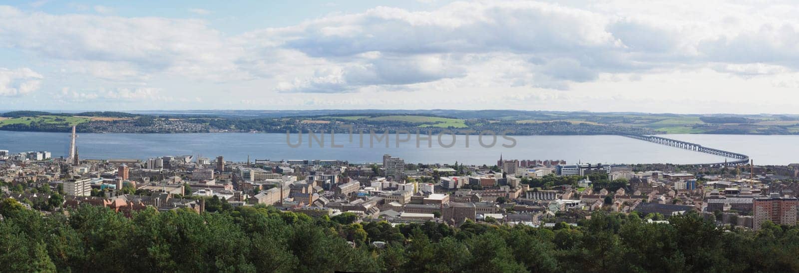 Panoramic view of the city of Dundee, Scotland, UK