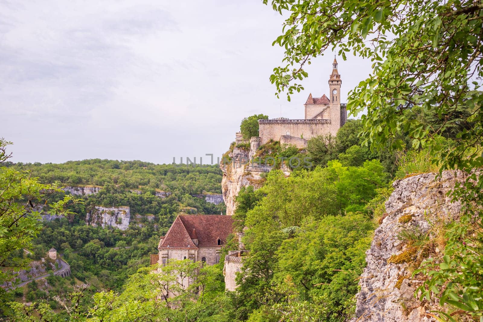 Rocamadour, the medieval village perched on a steep cliff dominates the Alzou valley, it attracts numerous pilgrims and tourists in France