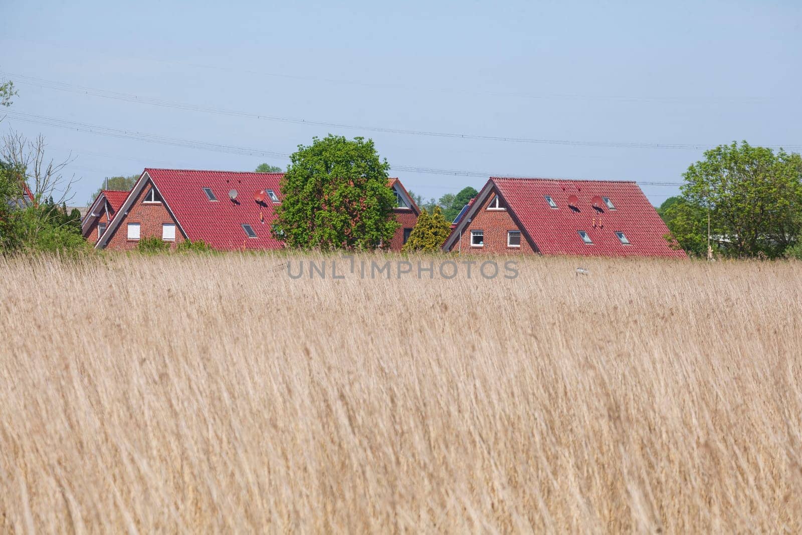 Brick residential building on the River Este, Buxtehude, Lower Saxony, Germany