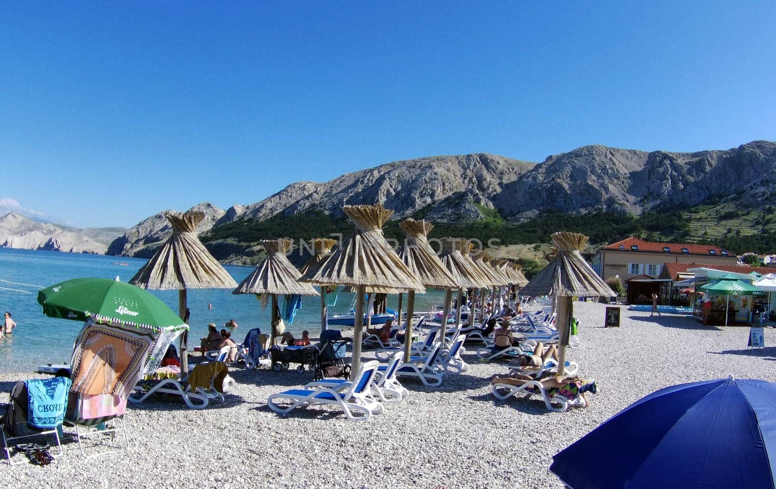 Beach scene in Baska/island of Krk  Theme picture Croatia / Hrvatska / Croatia 2024