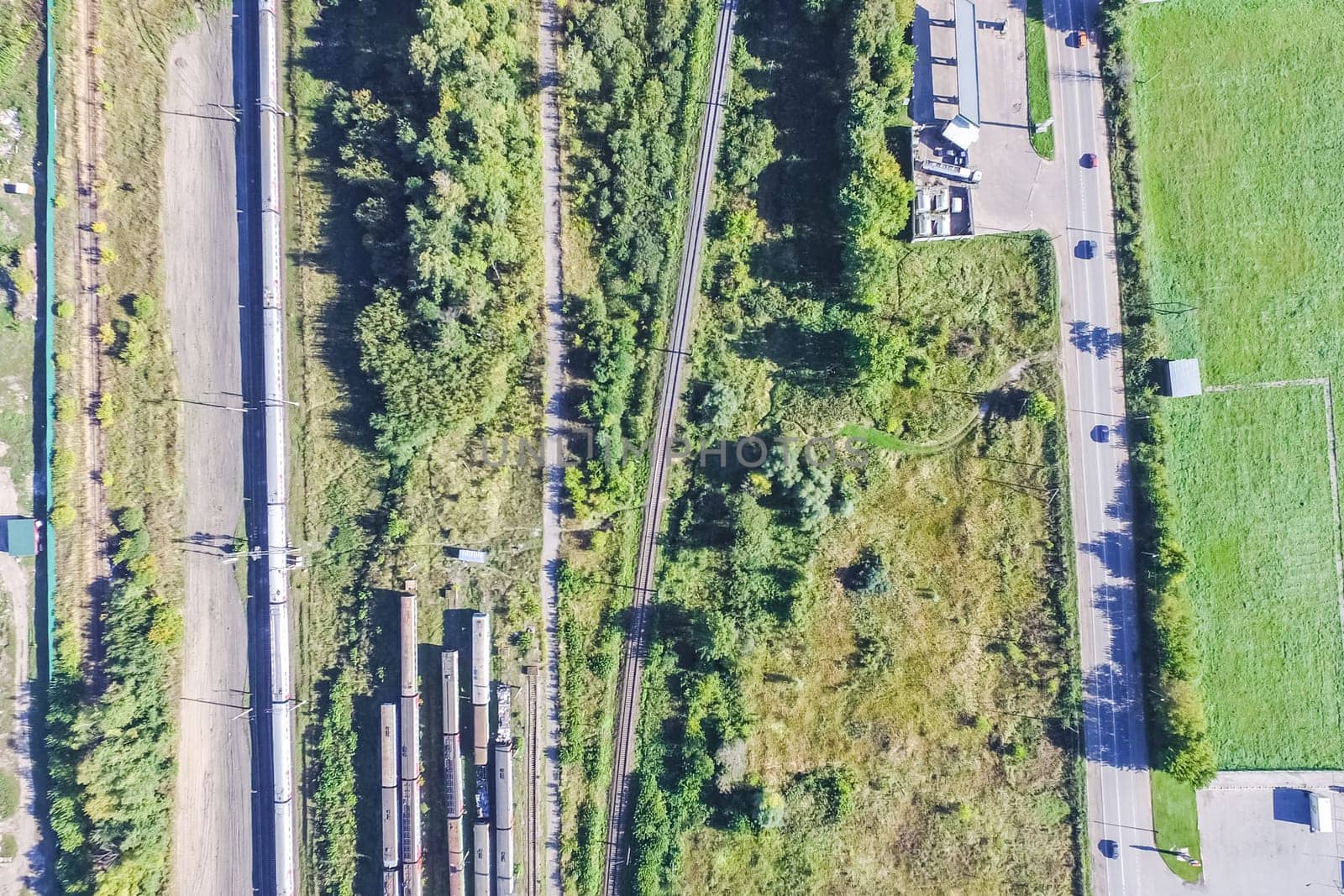 Top view of the city of Moscow, buildings and roads and other infrastructure of the city. Cityscape view from above.