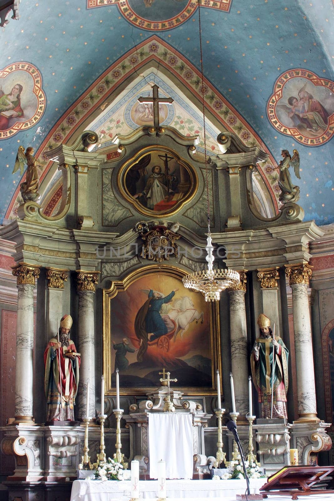 Main altar in Saint Elijah church in Lipnik, Croatia