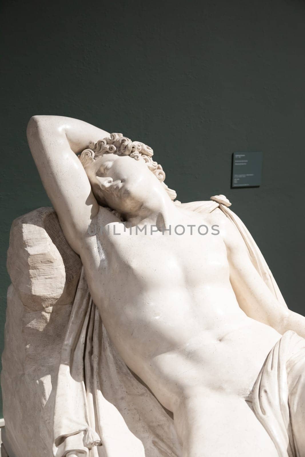 Bassano del Grappa, Italy - 22 December 2022: Sleeping Endymion, by scultor Antonio Canova, 1822 - Plaster