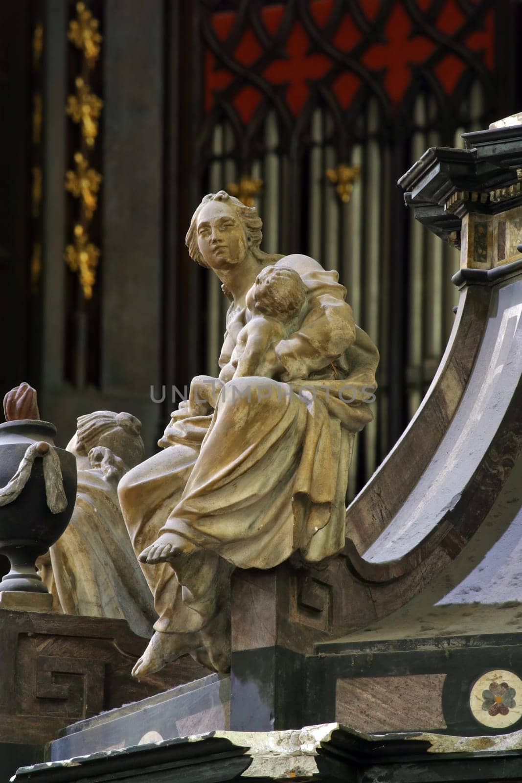 Statue on the pulpit in the Cathedral of the Assumption of the Virgin Mary in Zagreb, Croatia