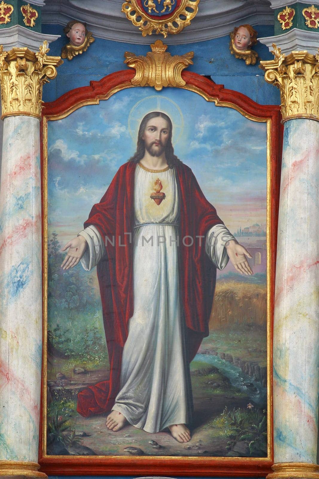 Altar of the Sacred Heart of Jesus in the Church of the Visitation of the Virgin Mary in Marija Gorica, Croatia
