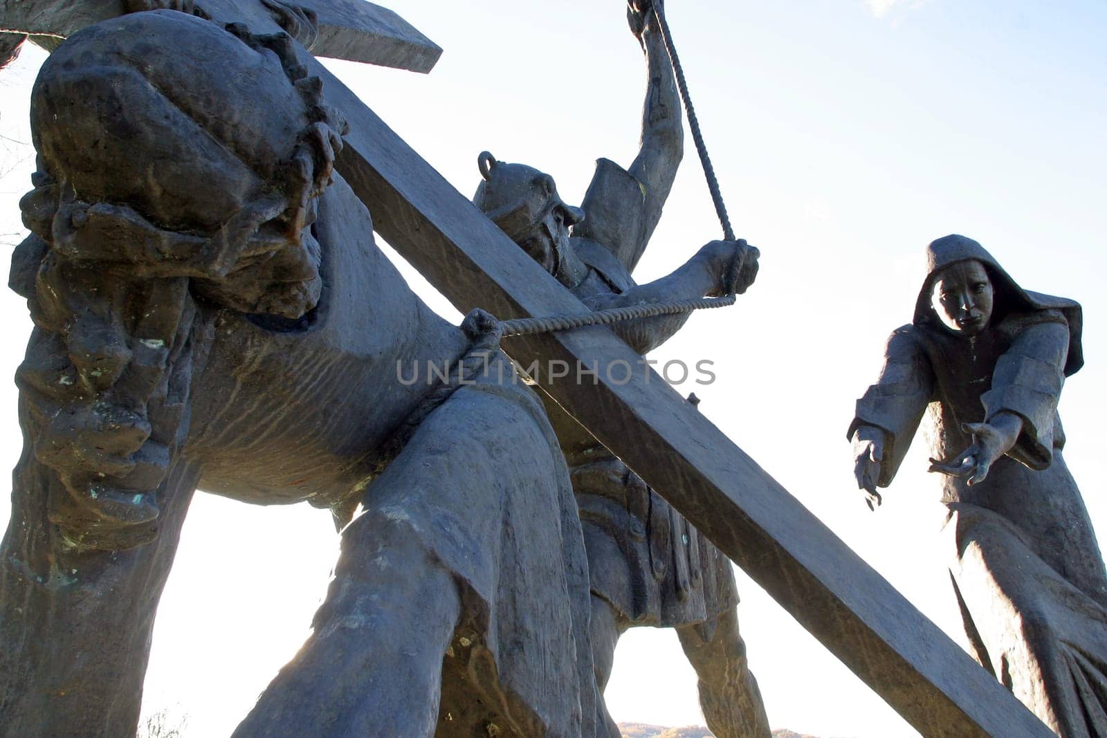 7th Stations of the Cross, Jesus falls the second time, Basilica of Assumption of the Virgin Mary in Marija Bistrica, Croatia