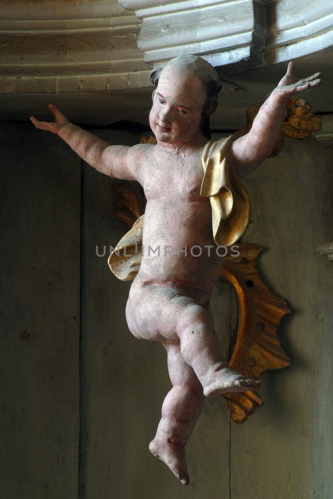 Angel statue in the Church of Our Lady of Jerusalem at Trski Vrh in Krapina, Croatia