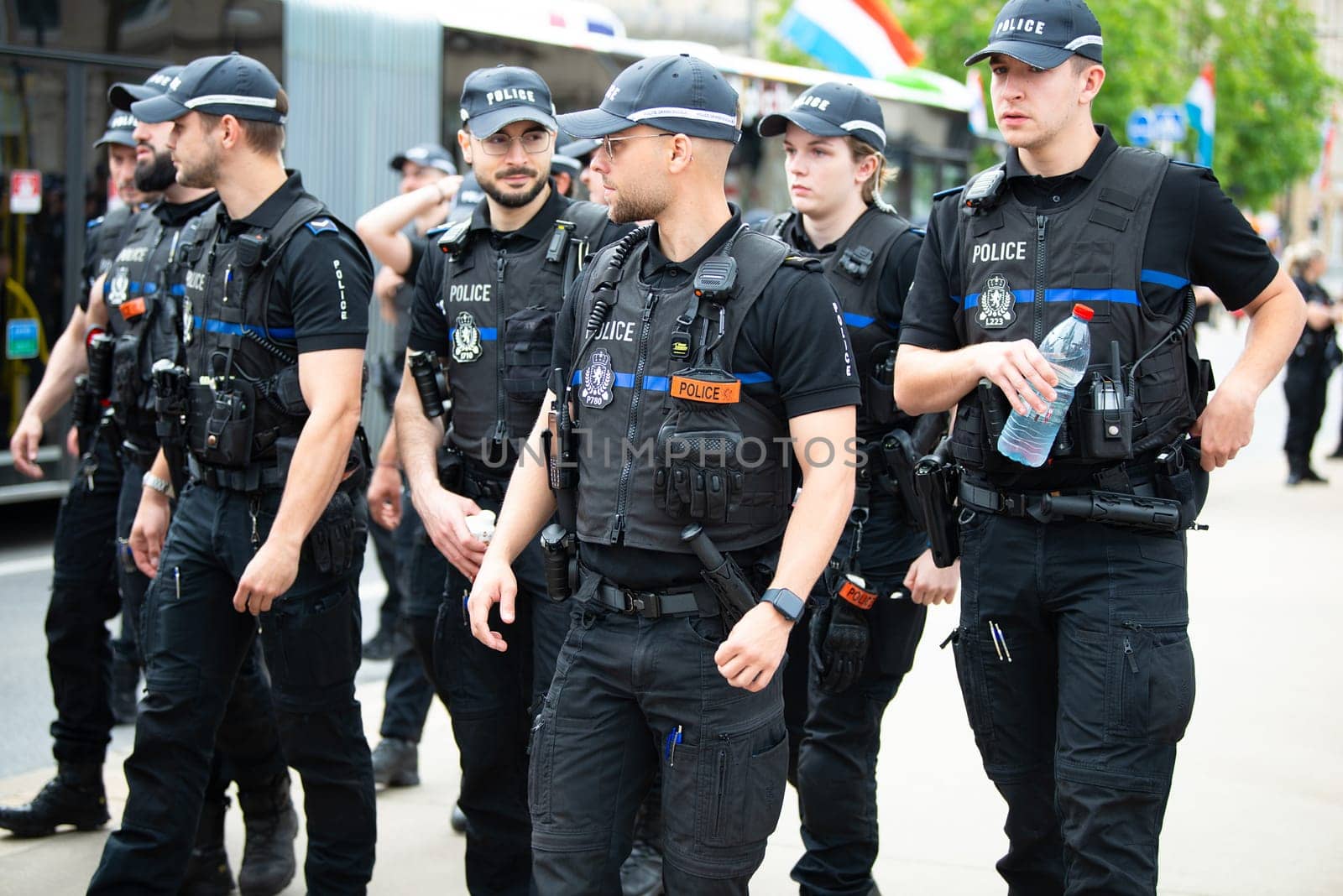 National Day Luxembourg, celebration of the Grand Duke´s birthday, military parade with luxembourgish army, police, fire department, rescue service and armed forced, Luxembourg city, 23.06.2024