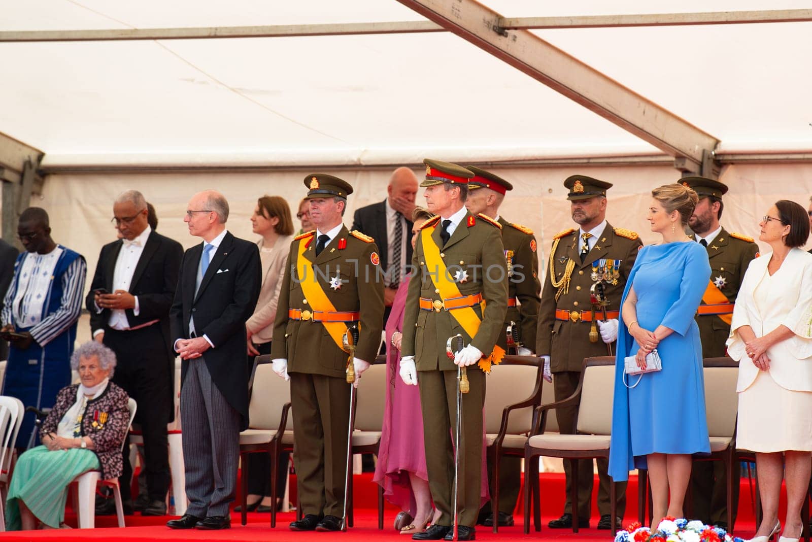 National Day Luxembourg, celebration of the Grand Duke´s birthday, military parade with luxembourgish army, police, fire department, rescue service and armed forced, Luxembourg city, 23.06.2024
