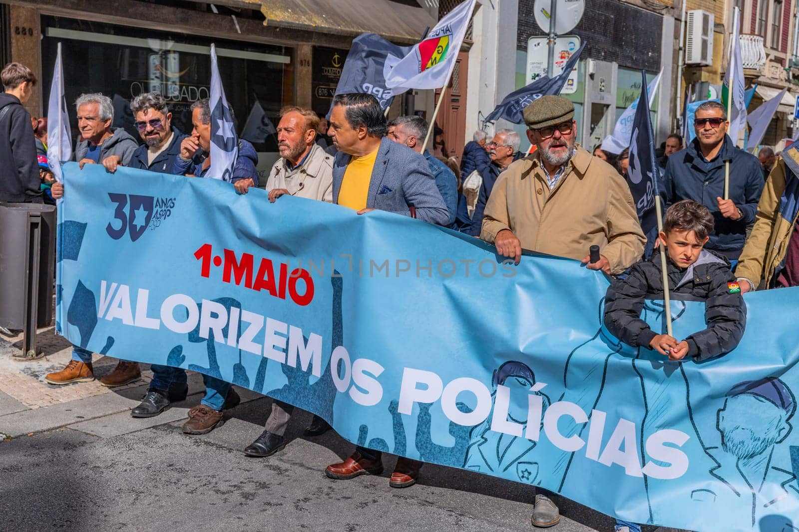 Porto, Portugal: May 1, 2024: Celebration and Protest of the May 1in Portugal, Labour Day, in Porto, Portugal