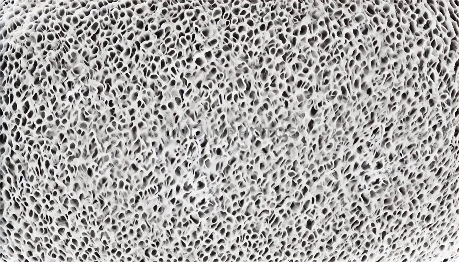 his AI-generated image shows a microscopic cross-section of healthy bone tissue.