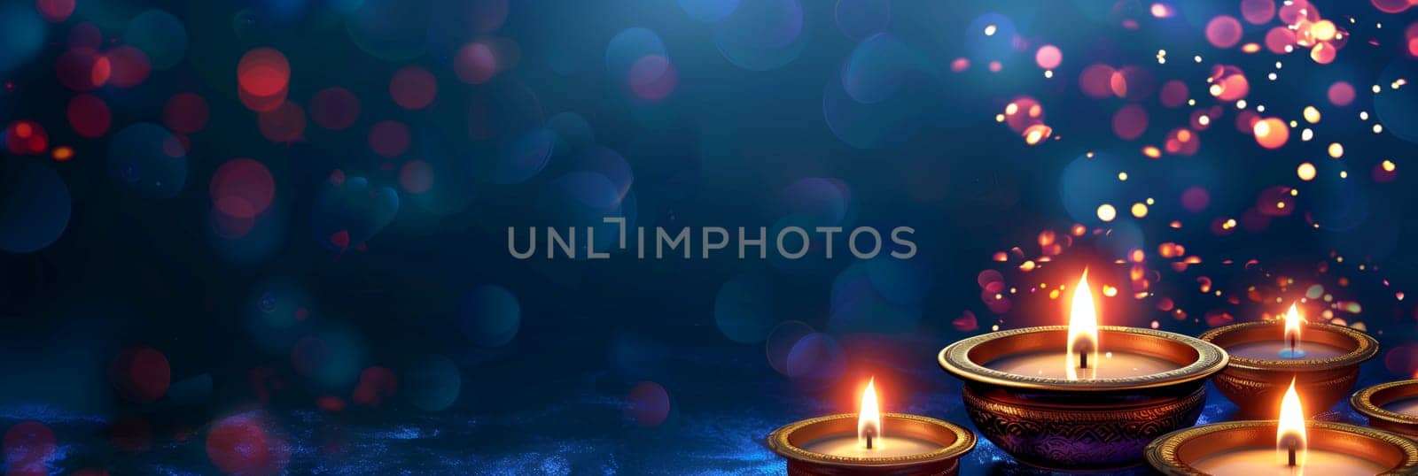 Diwali, indian holiday, Hindu festival of lights, religious celebration at the month of Ashvin, candle light and bokeh