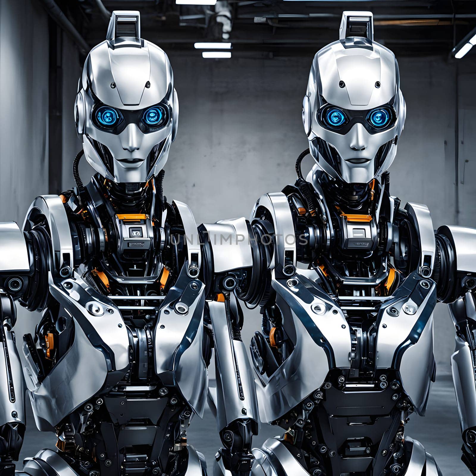 futuristic future humanoid robots in series production