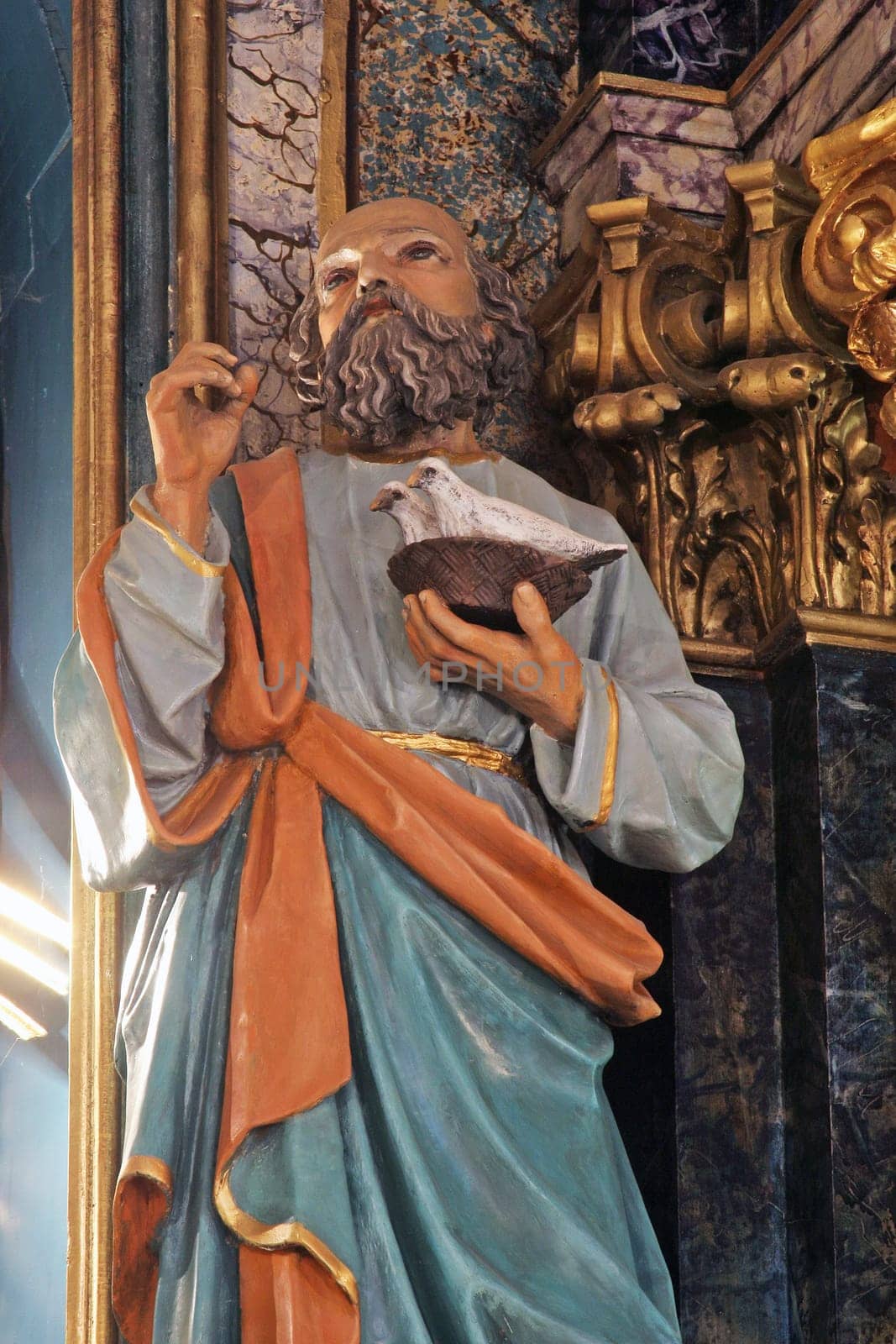 Saint Joachim, statue on the main altar in the parish church of the Immaculate Conception in Mace, Croatia