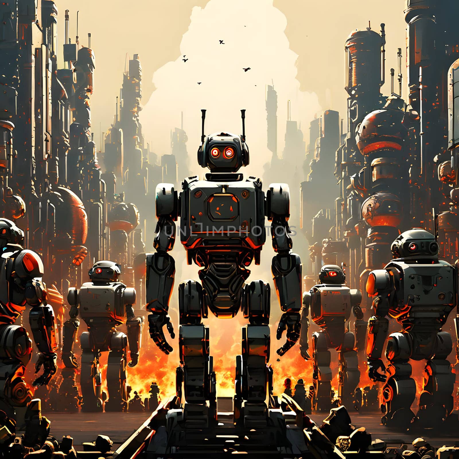 futuristic future humanoid robots in series production