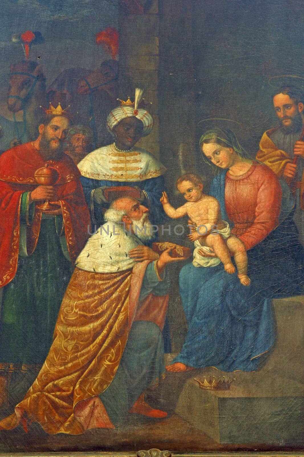 Holy Three Kings, altar in parish church Assumption of the Virgin Mary in Pregrada, Croatia