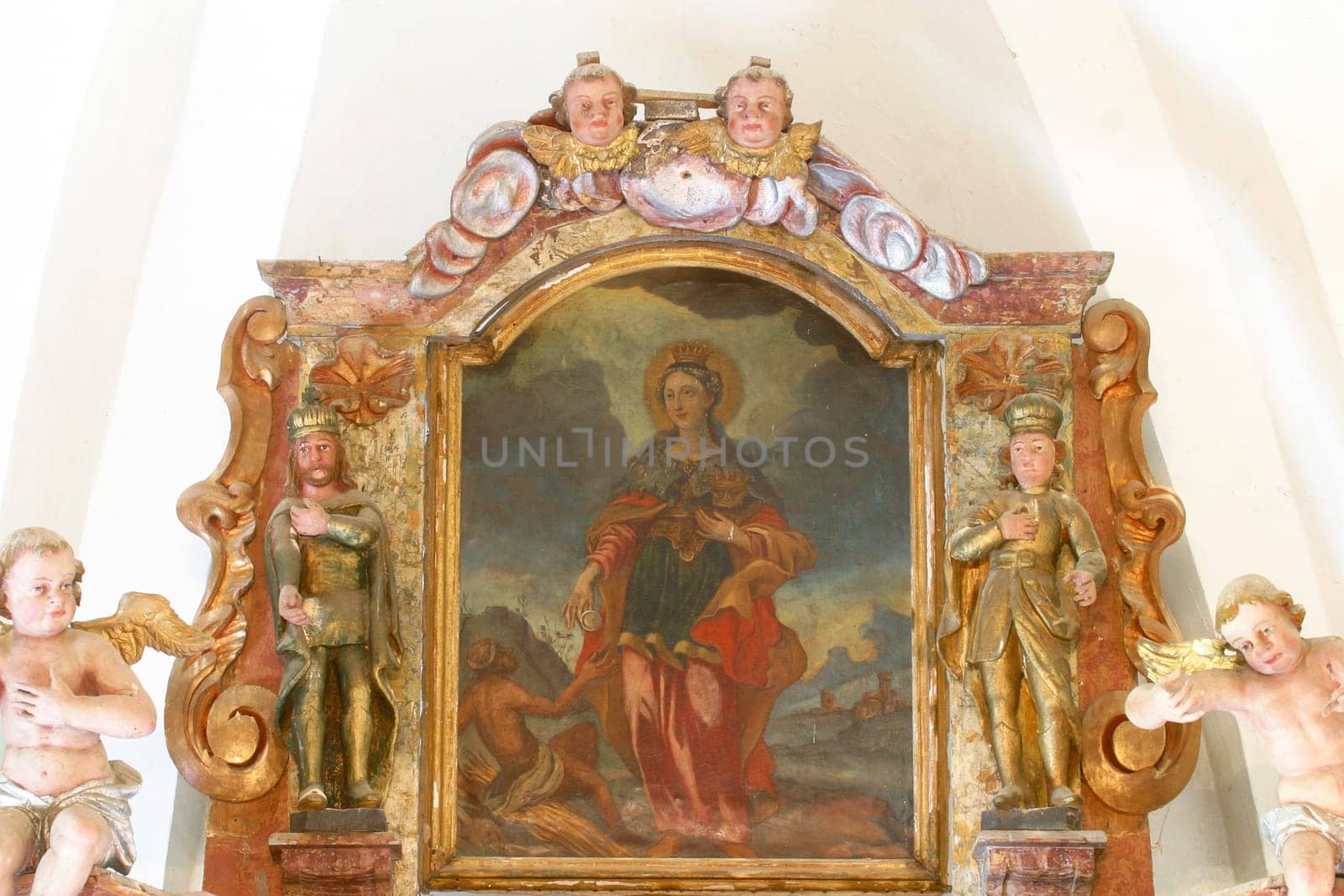 Saint Elizabeth of Hungary, altar of the Holy Ttinity in the Church of the Visitation of the Virgin Mary in Vinagora, Croatia