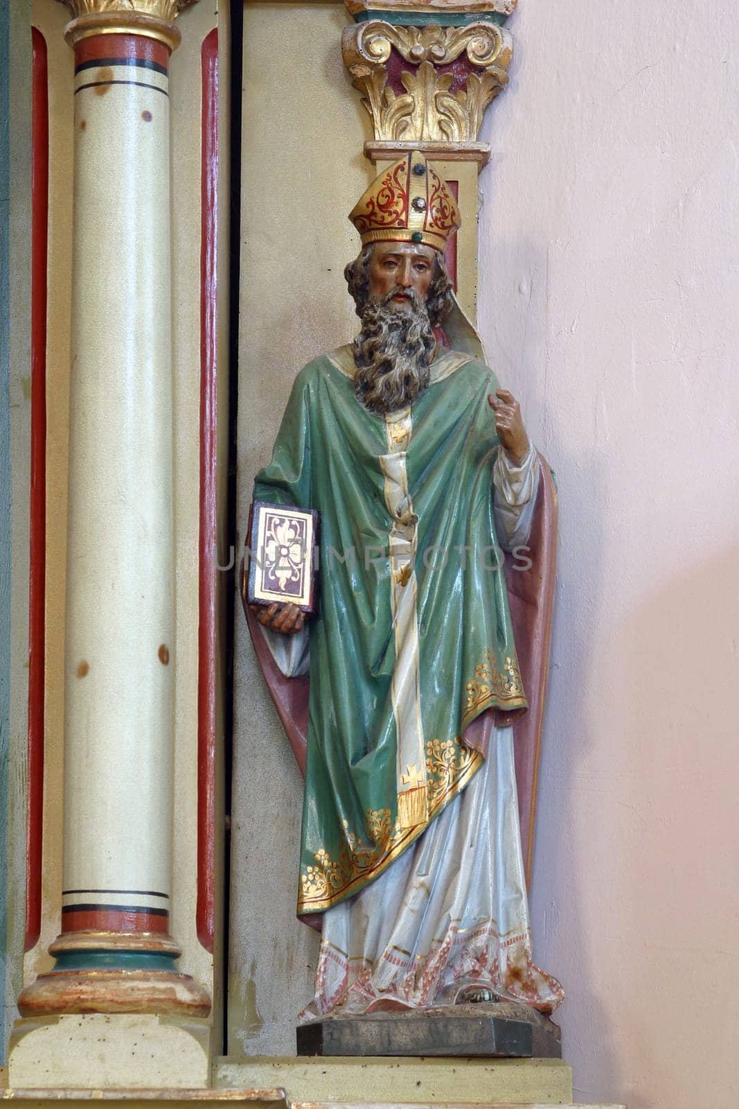 Statue of the saint on the altar of St. Anthony of Padua in the parish church of the Assumption of the Virgin Mary in Pescenica, Croatia
