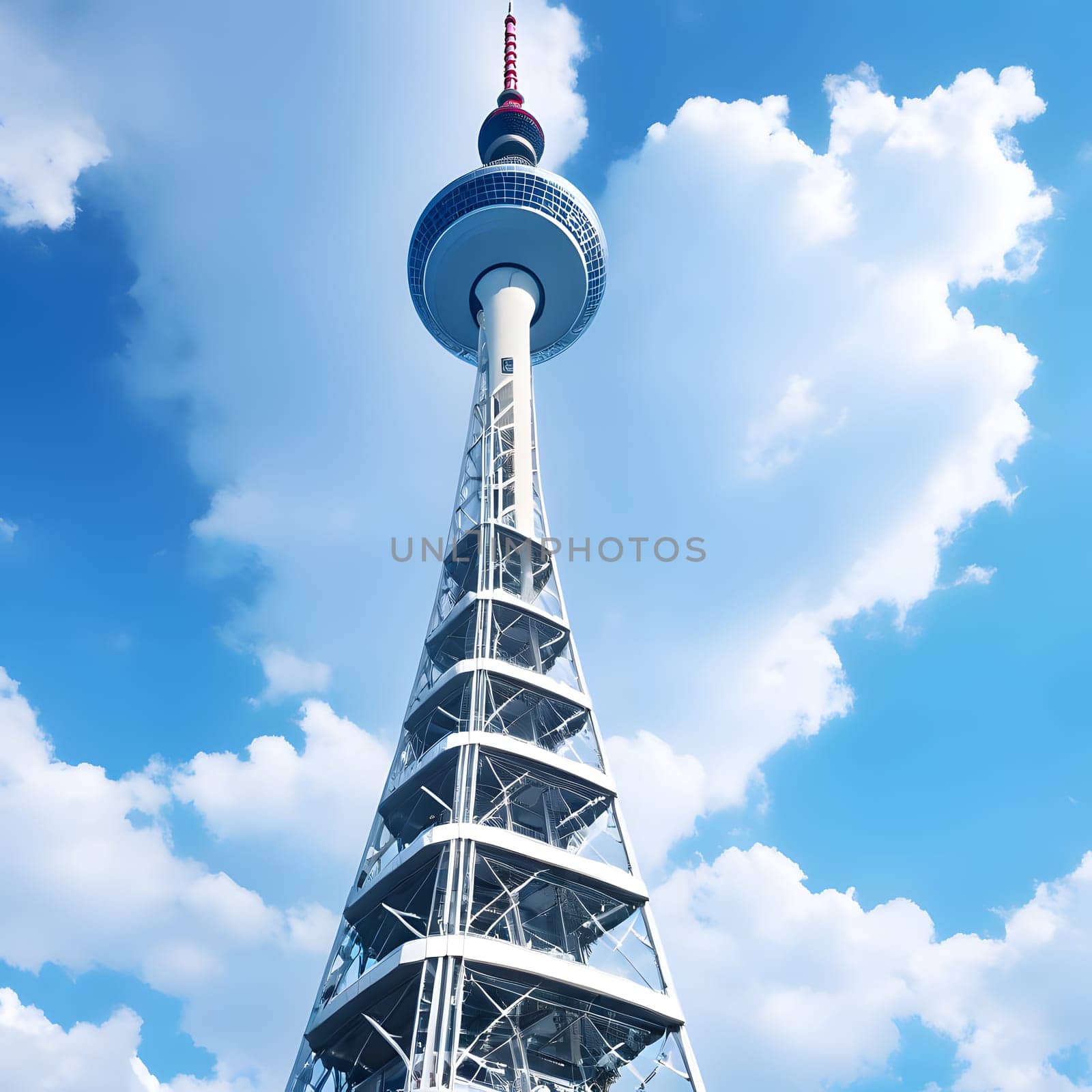 high television tower for communication and distribution of signals