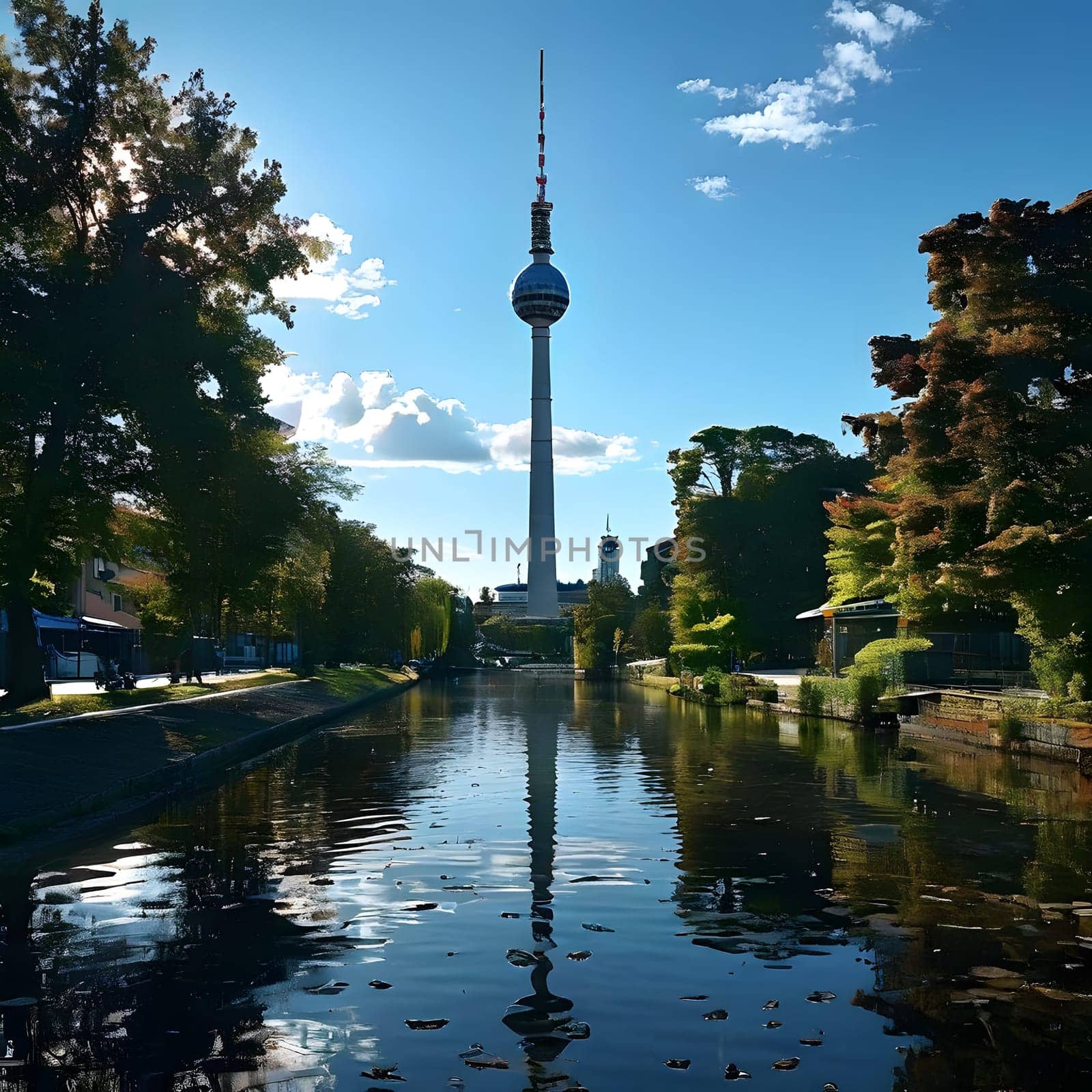 high television tower for communication and distribution of signals
