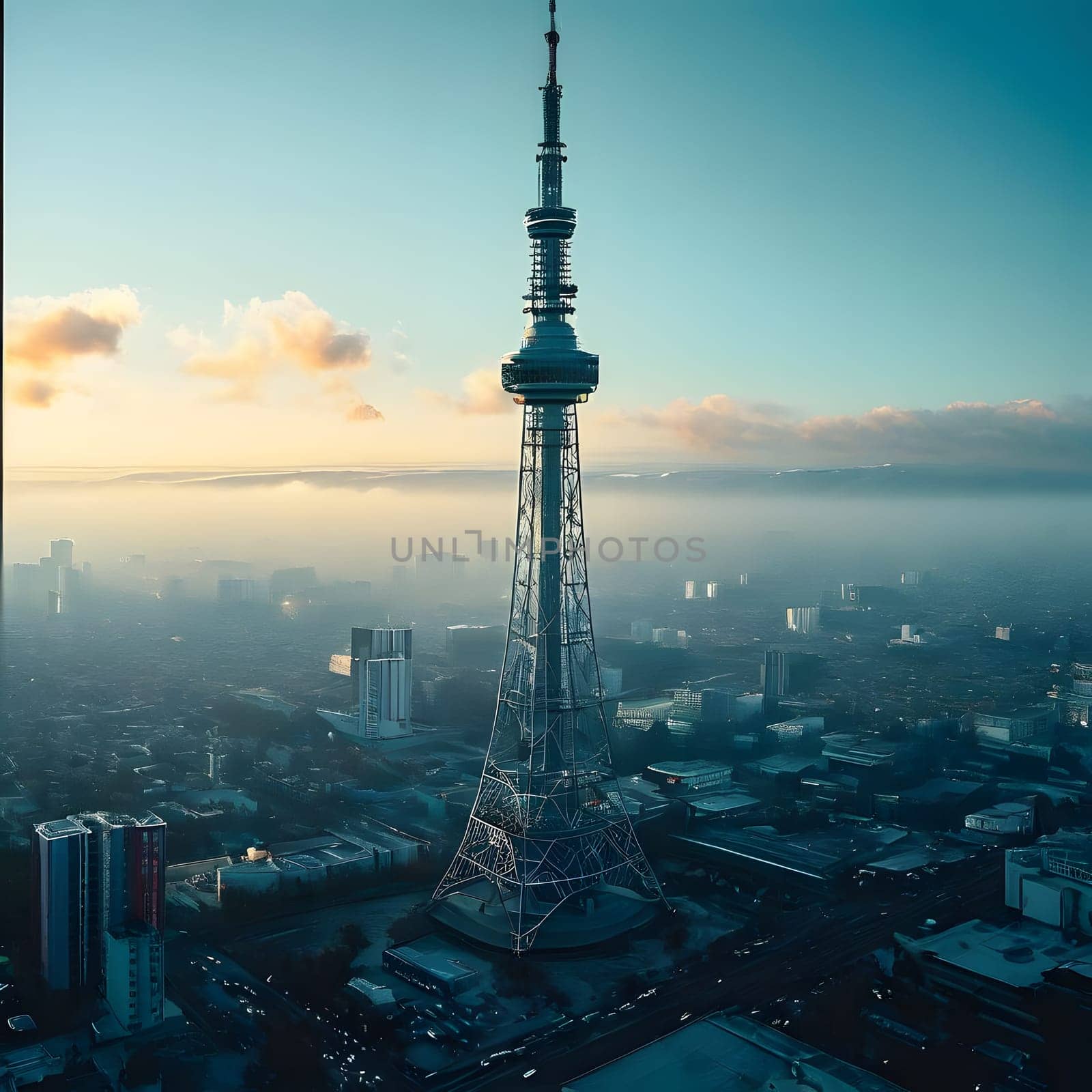 high television tower for communication and distribution of signals