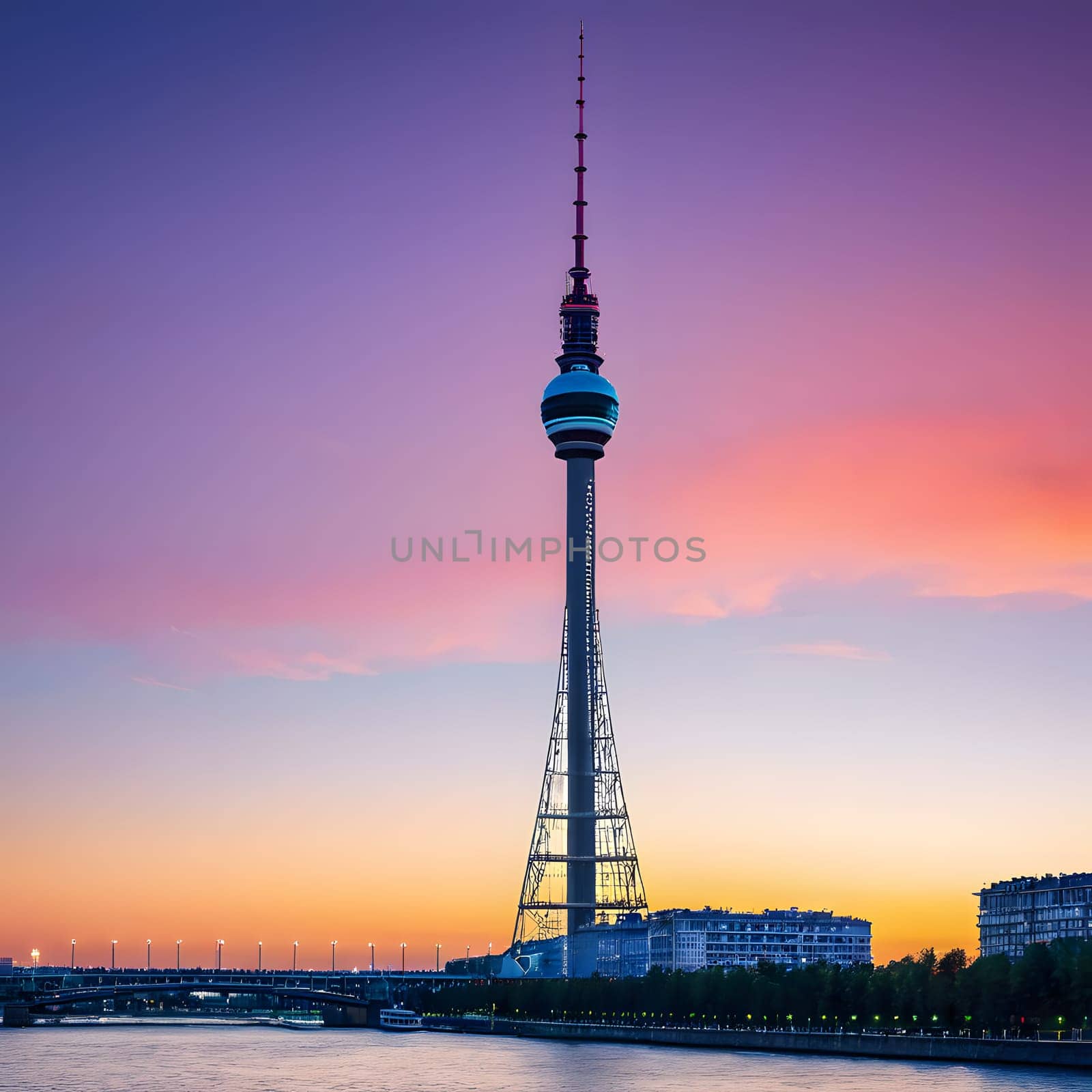 high television tower for communication and distribution of signals