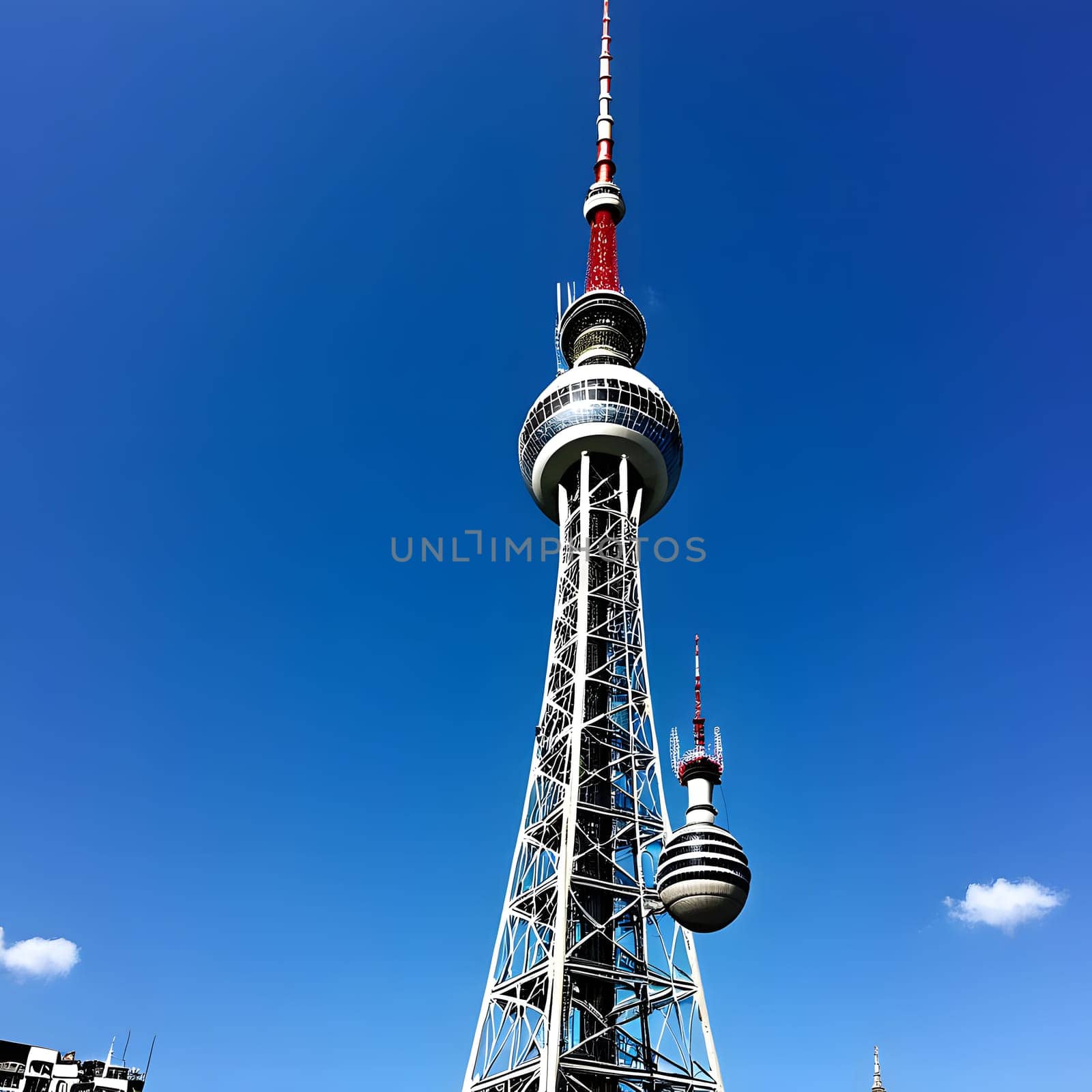 high television tower for communication and distribution of signals
