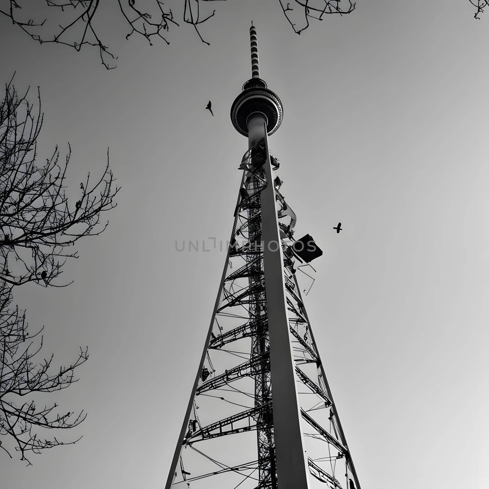 high television tower for communication and distribution of signals