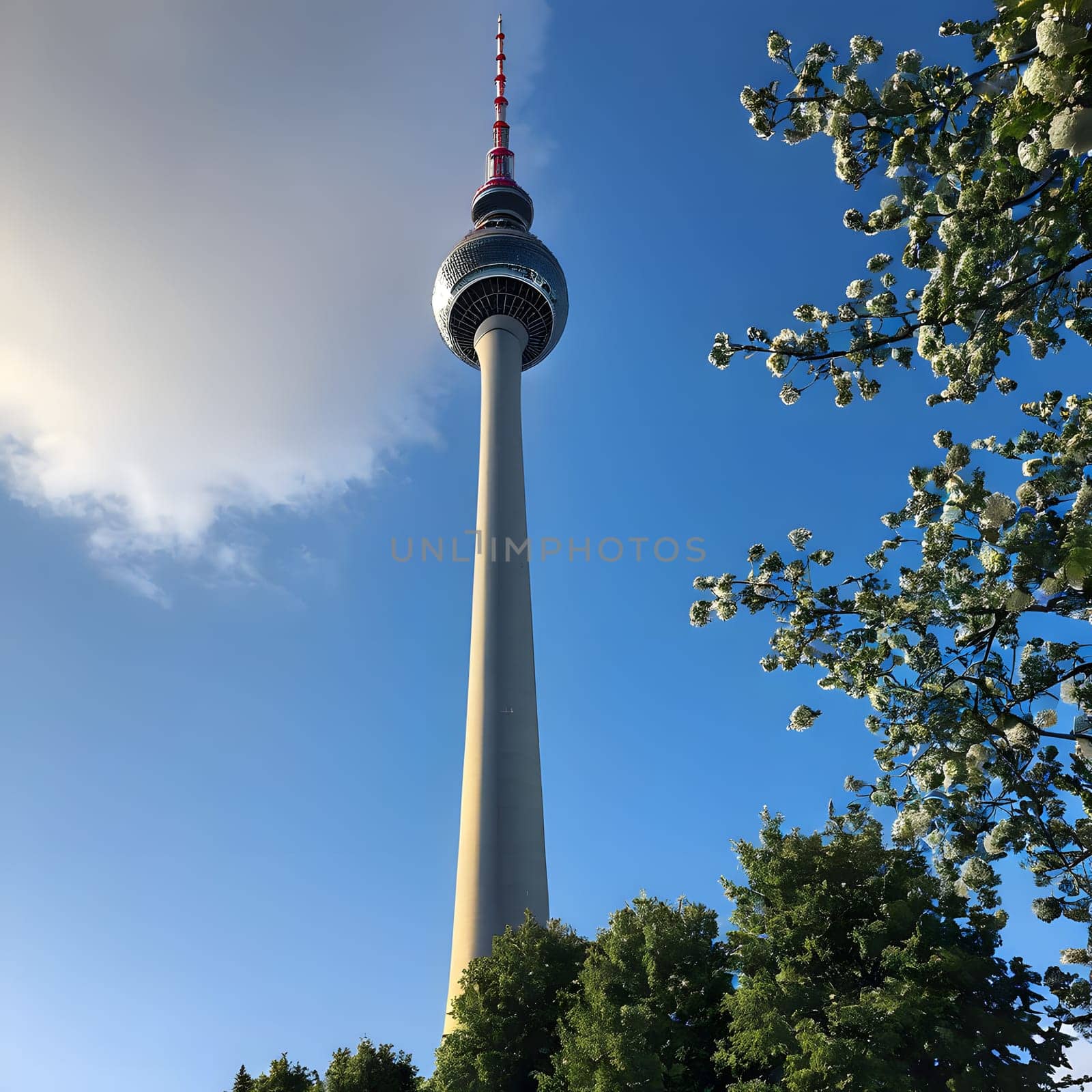 high television tower for communication and distribution of signals