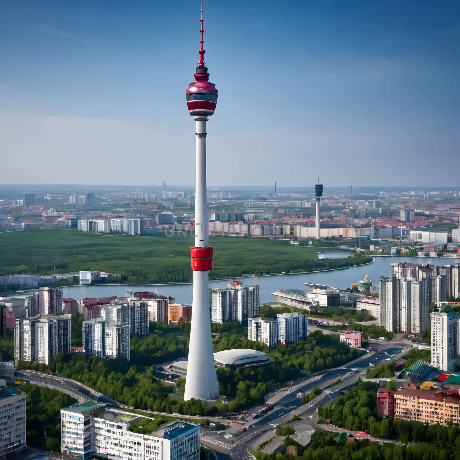high television tower for communication and distribution of signals