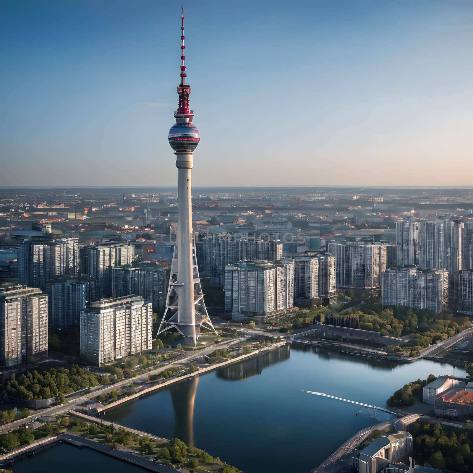 high television tower for communication and distribution of signals