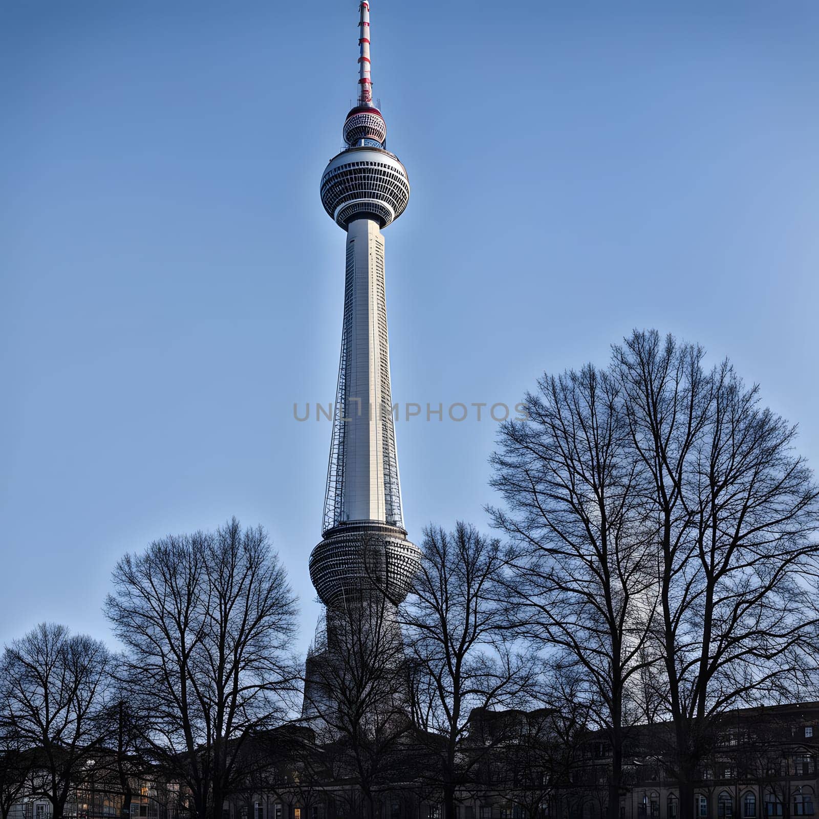 high television tower for communication and distribution of signals
