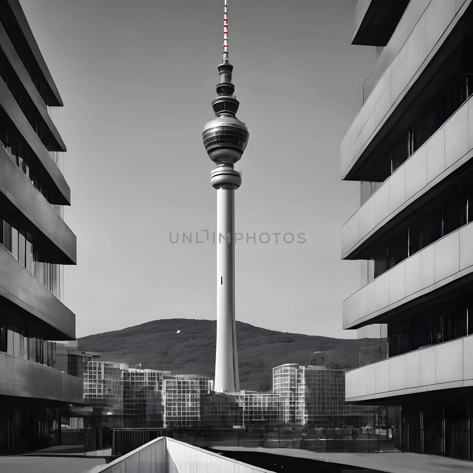 high television tower for communication and distribution of signals