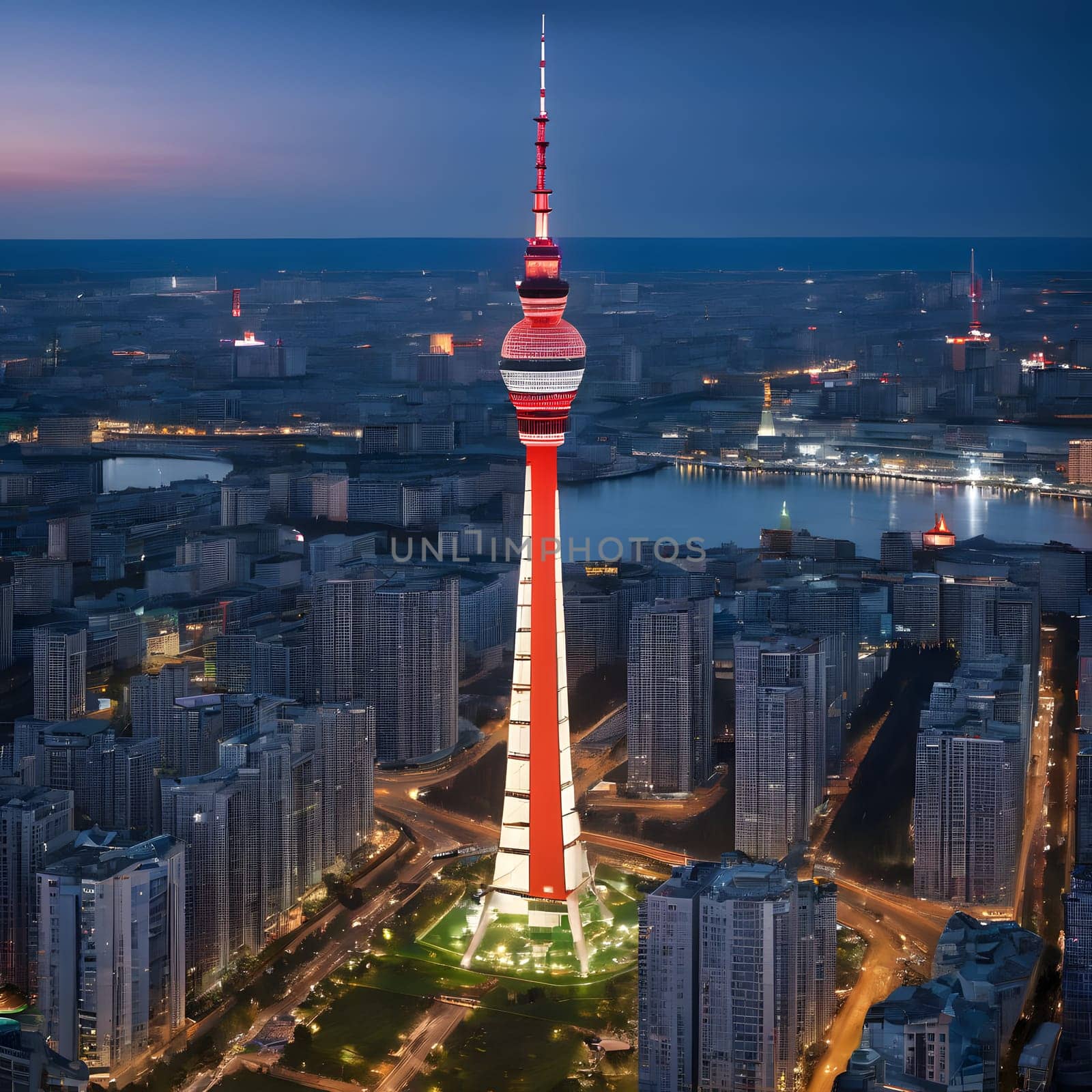 high television tower for communication and distribution of signals