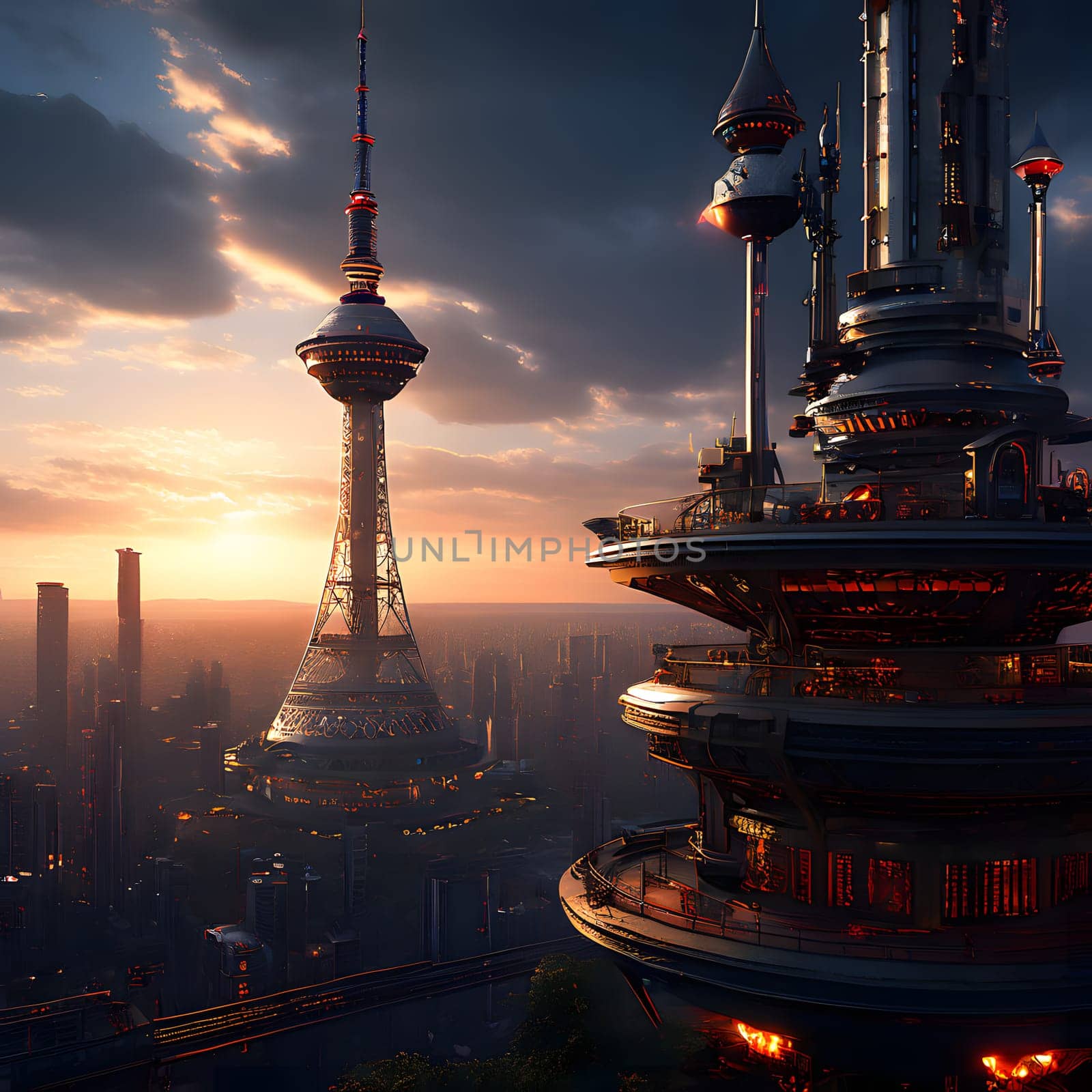 high television tower for communication and distribution of signals