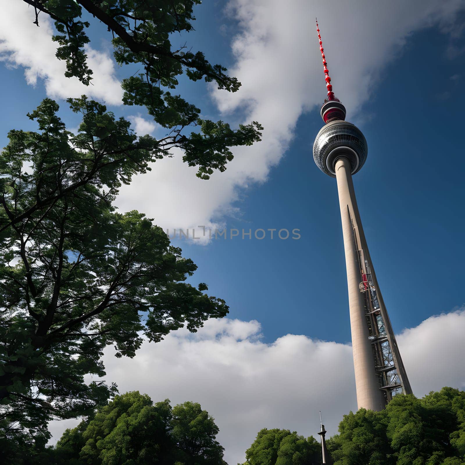 high television tower for communication and distribution of signals