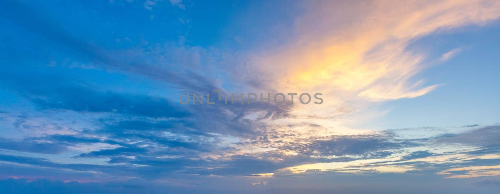 Beautiful dramatic scenic sunset sky background