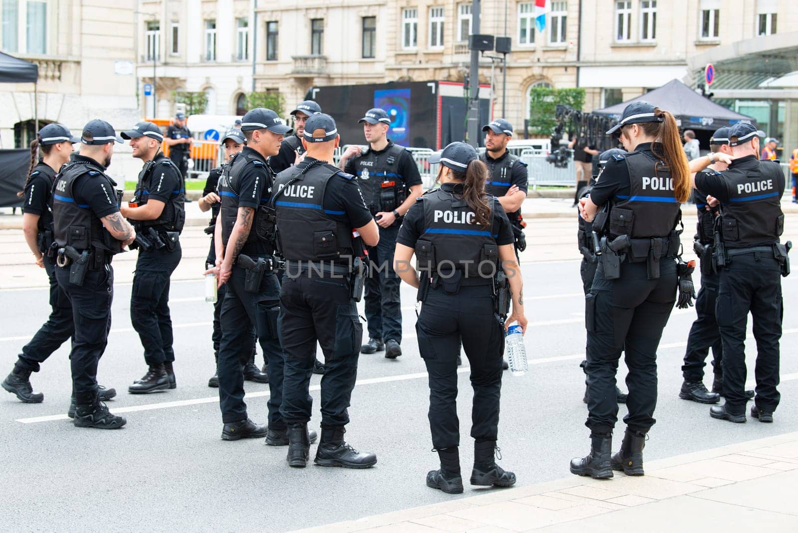 National Day Luxembourg, celebration of the Grand Duke´s birthday, military parade with luxembourgish army, police, fire department, rescue service and armed forced, Luxembourg city, 23.06.2024