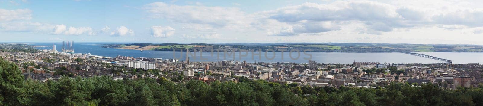 Panoramic view of the city of Dundee, Scotland, UK
