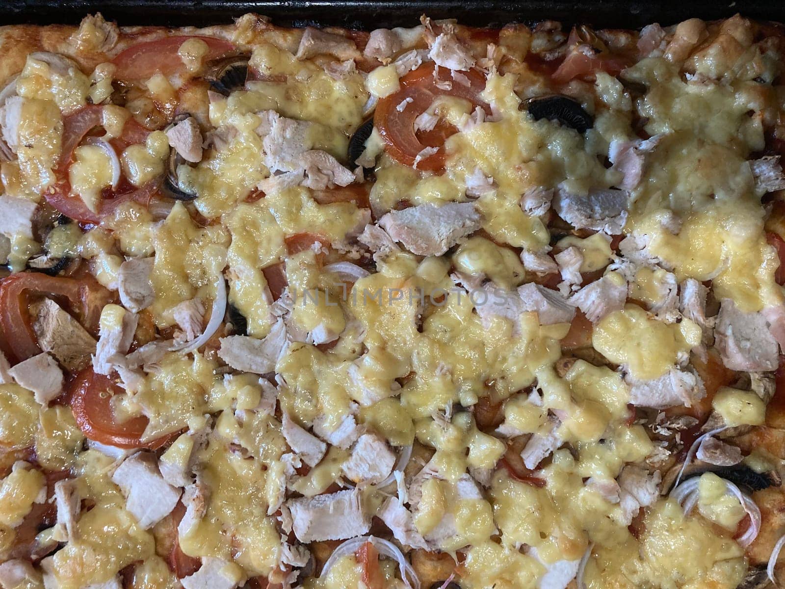 Pizza prepared baked in a the oven