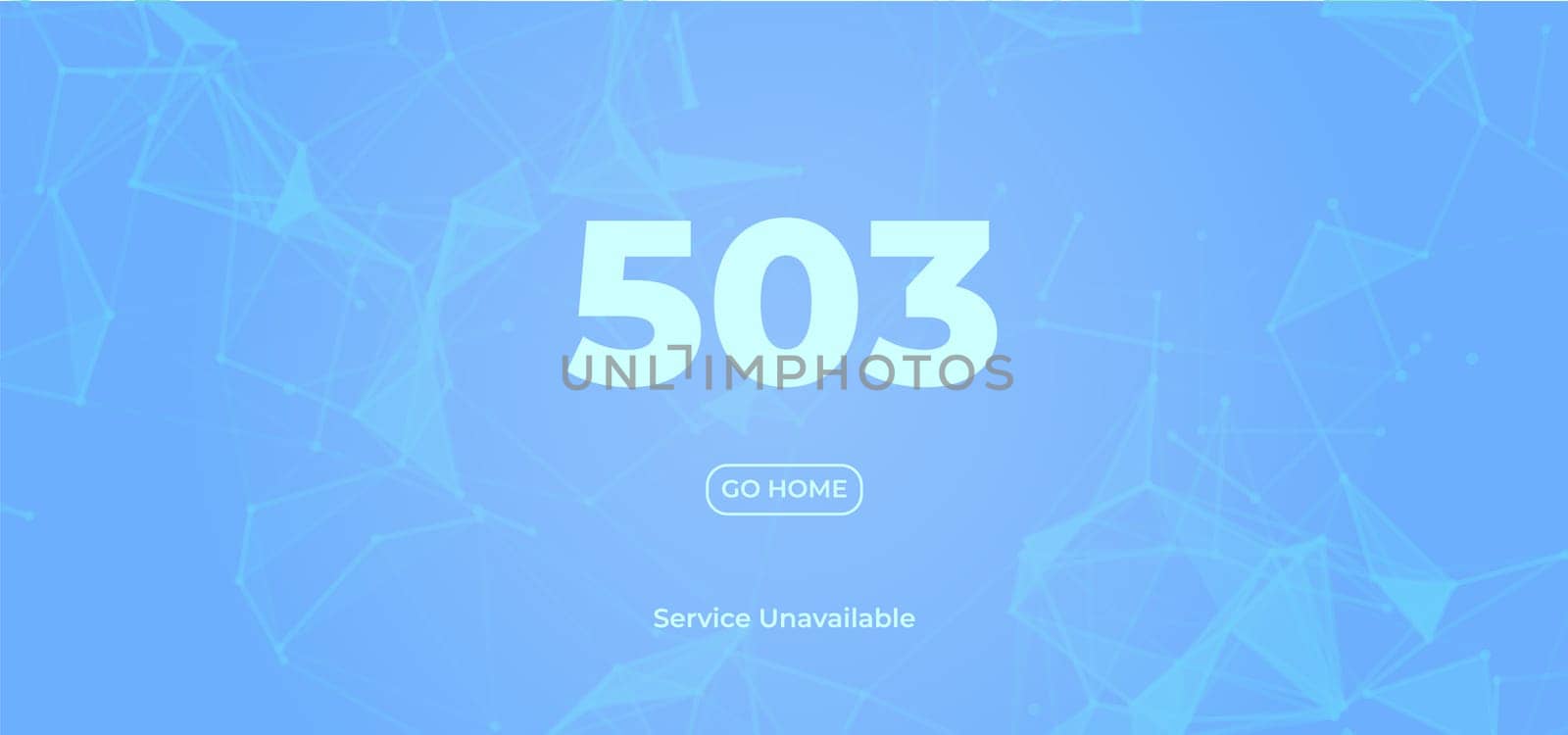 503 Service Temporarily Unavailable error page. Vector layout