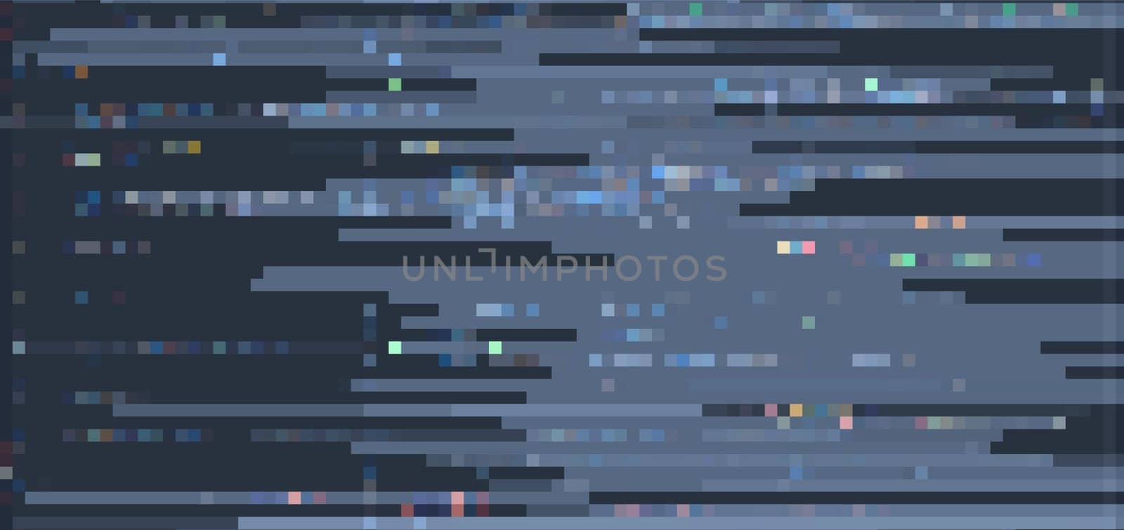 Trendy glitch pattern on dark background. Abstract vector geometric elements