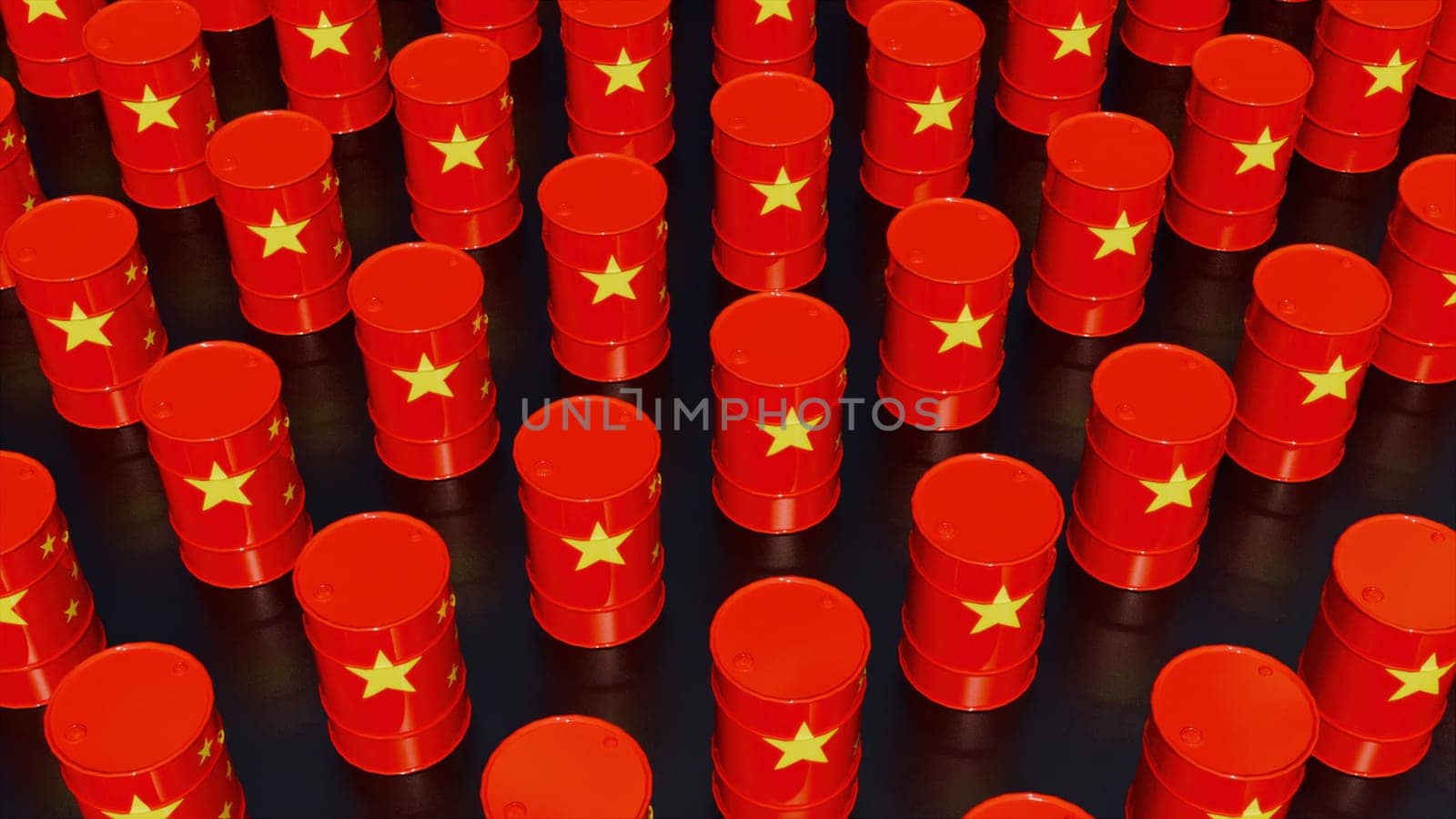 China's barrels oil. Computer generated 3d render