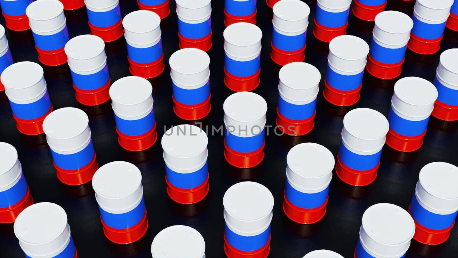 Russian barrels oil. Computer generated 3d render