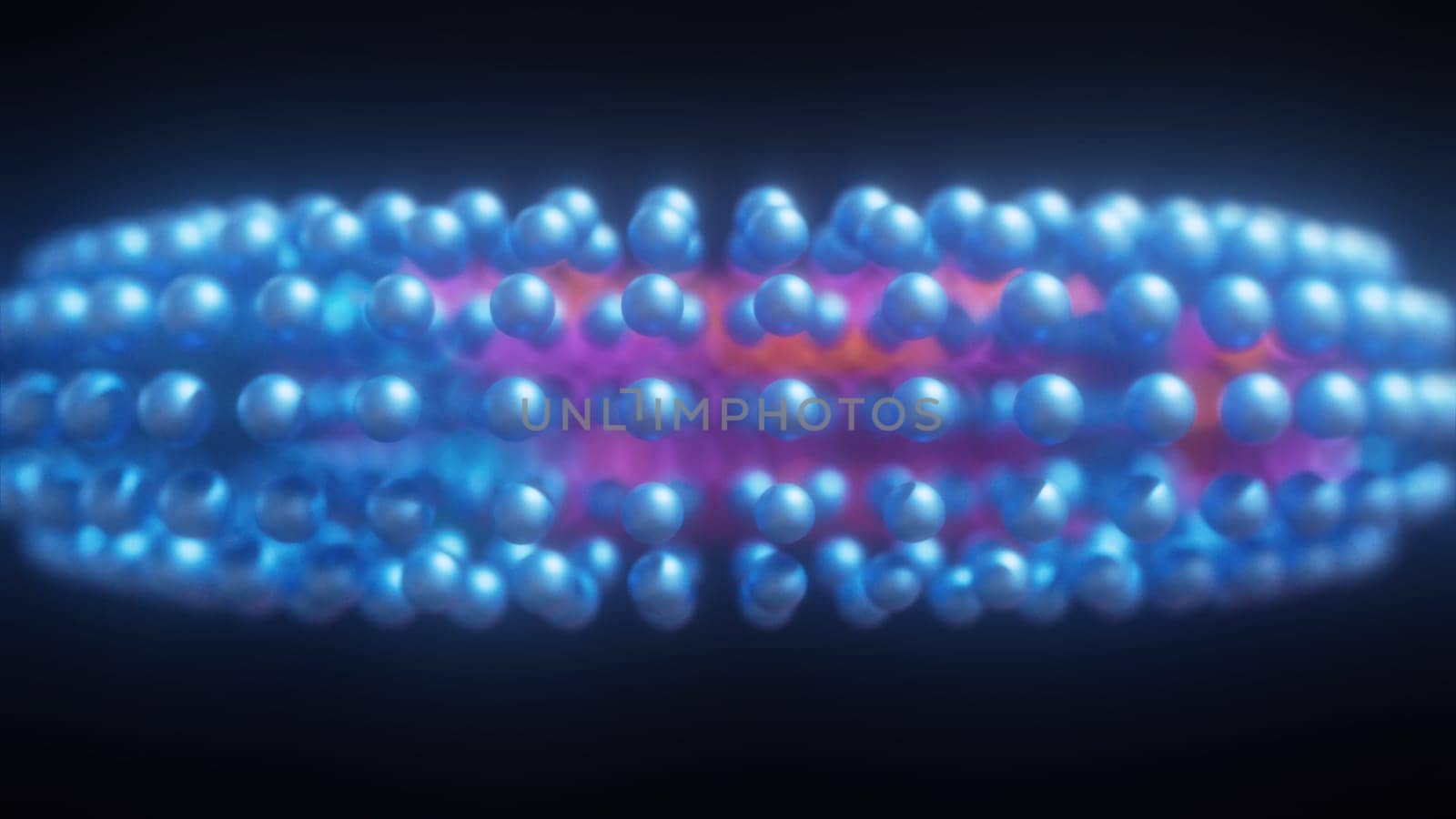Multicolored spheres with dof effect. Computer generated 3d render