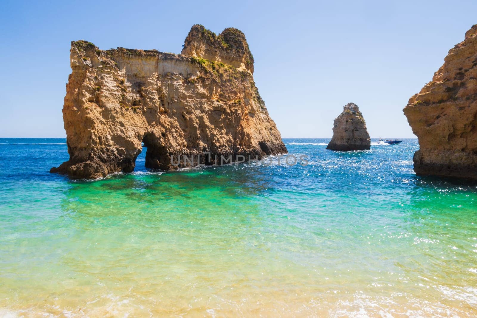 View from a dream beach near Portimao in the Algarve region of Portugal