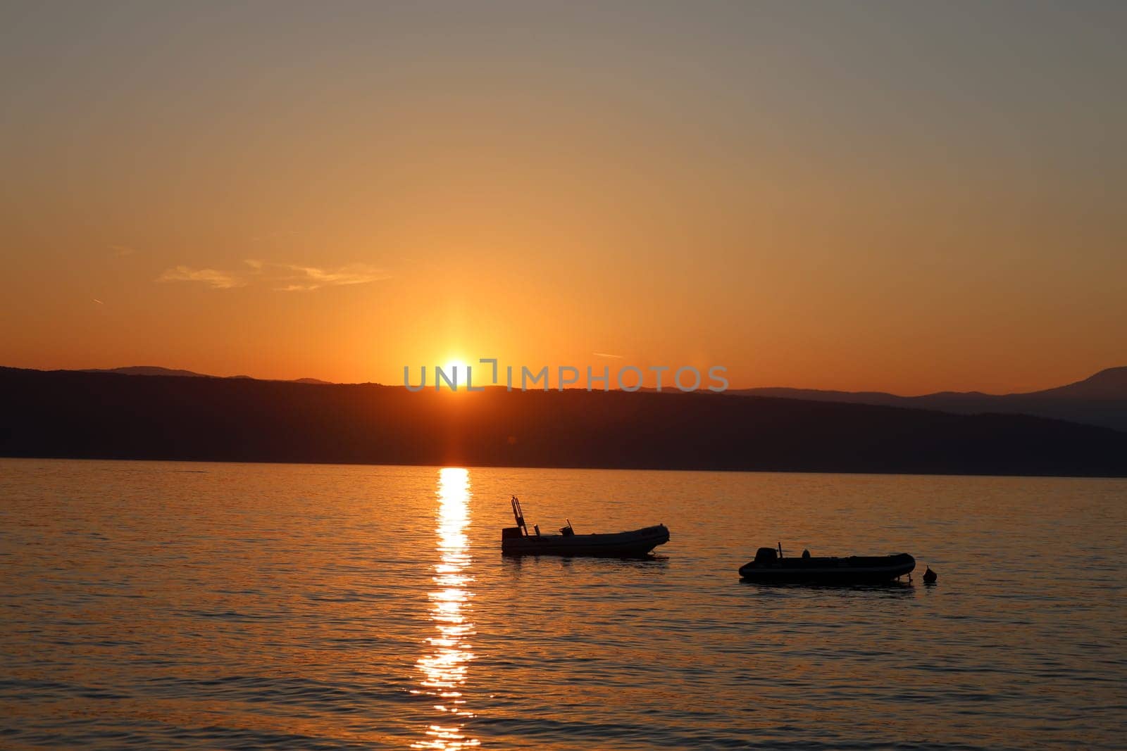 Evening atmosphere with sunset on the beach of Glavotok on the island of Krk  Theme picture Croatia / Hrvatska / Croatia 2024