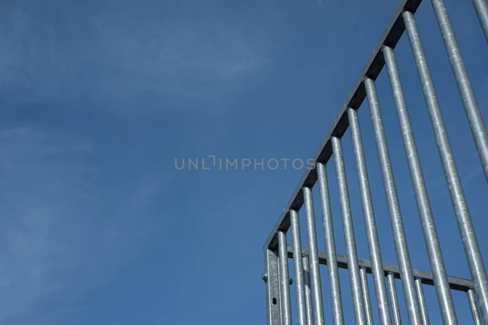 Metal railing architecture with blue sky